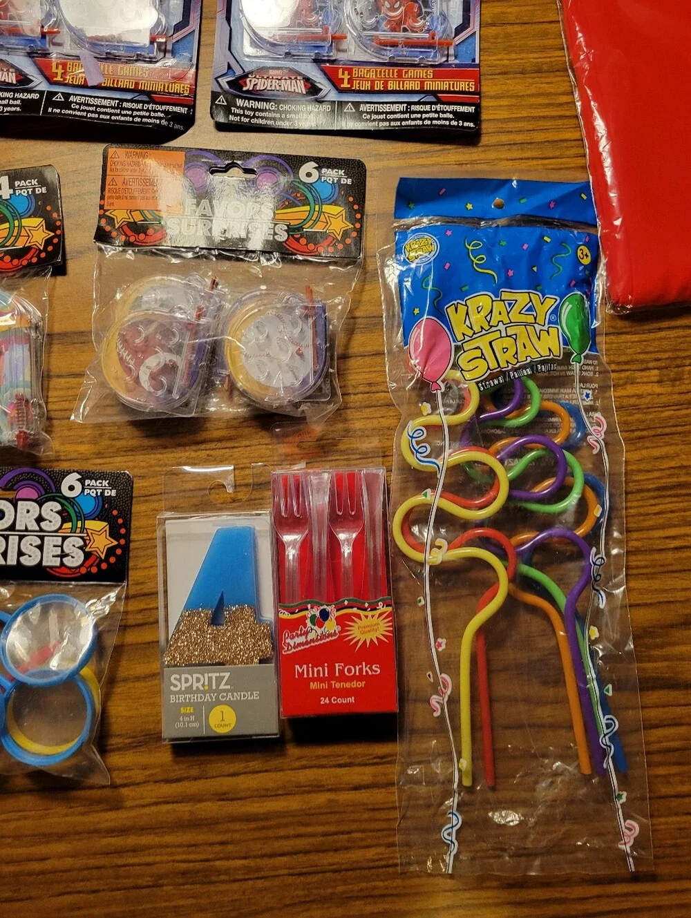 Assorted Party Favor Pack with Red, Blue & Silver Accessories